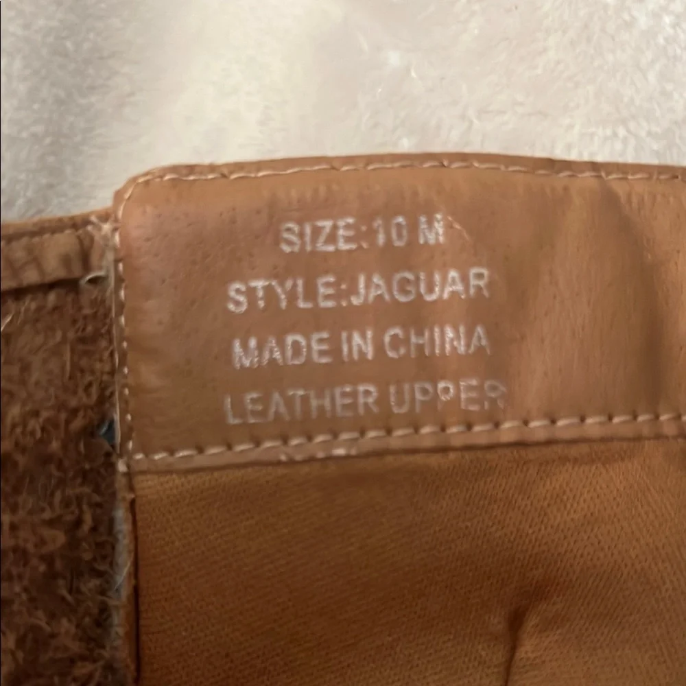 👢 SOFT TAN LEATHER FULL ZIP KNEE-HIGH 
 NON-SLIP BUCKLED RIDING BOOT Women’s 10 - Picture 12 of 13